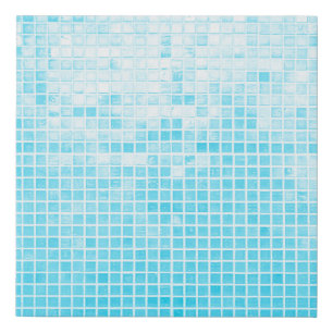 Blue pastel ceramic wall and floor tiles abstract  faux canvas print