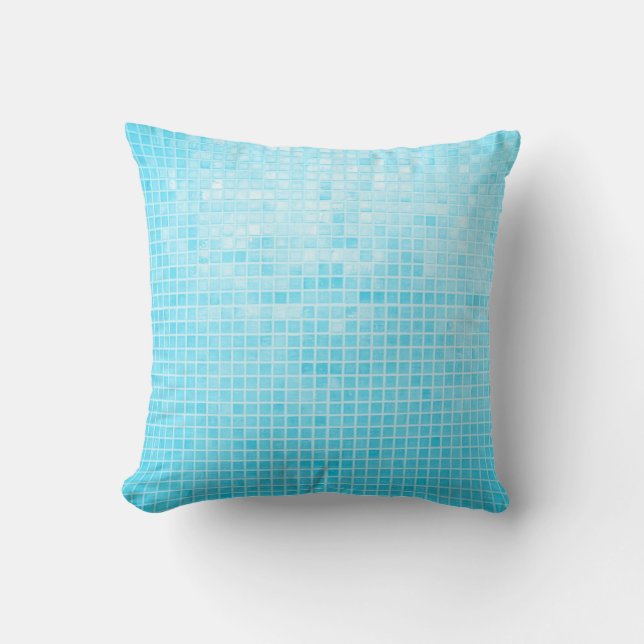 Blue pastel ceramic wall and floor tiles abstract  throw pillow (Front)