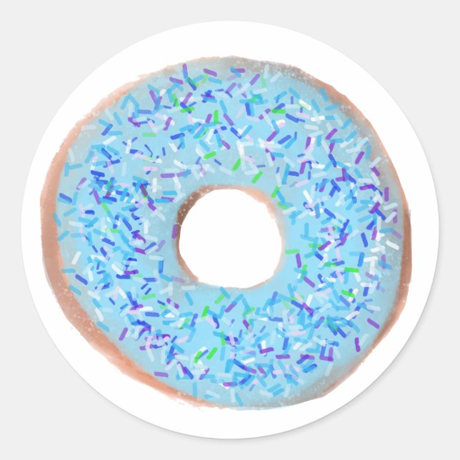 Blue pastel donut illustration Sticker (Front)