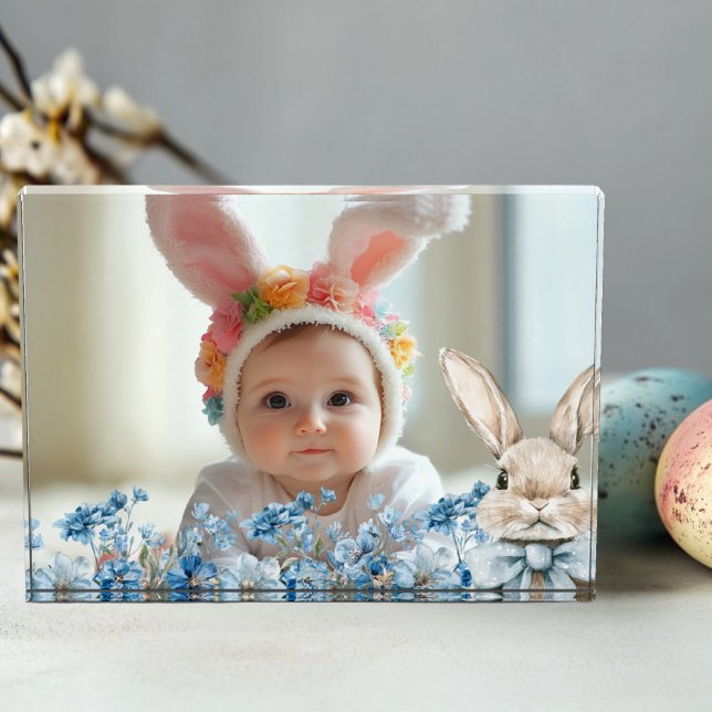Blue Pastel Easter Bunny  Photo Block (Creator Uploaded)
