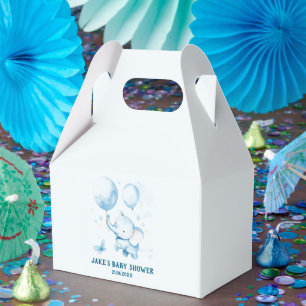 Blue Pastel Elephant Favor Box