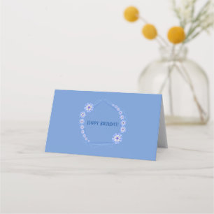 Blue pastel floral place card