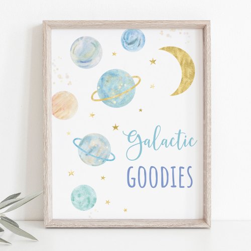 Blue Pastel Galaxy Space Galactic Goodies Sign