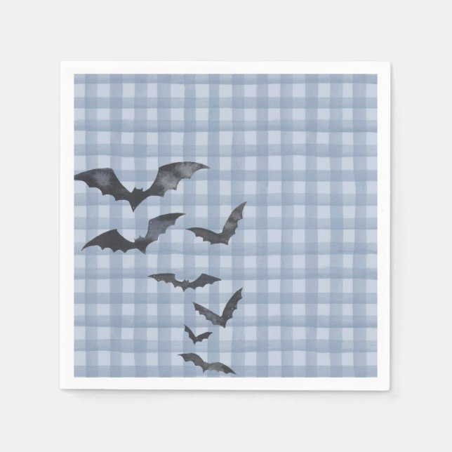 Blue Pastel Little Boo Ghost Birthday Dessert Napkins (Front)