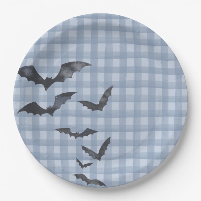 Blue Pastel Little Boo Ghost Birthday Dessert Paper Plates (Front)