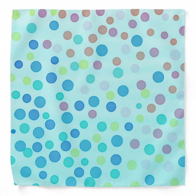 Blue pastel multicolor dots bandana (Front)