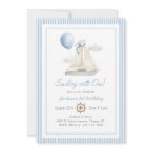 Blue Pastel Nautical Sail Boat 1st Birthday