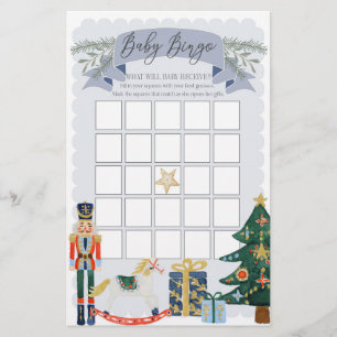 blue pastel nutcracker baby bingo shower game