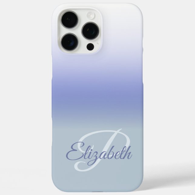 Blue Pastel Ombre  Initial Monogram Custom Name  Case-Mate iPhone Case (Back)