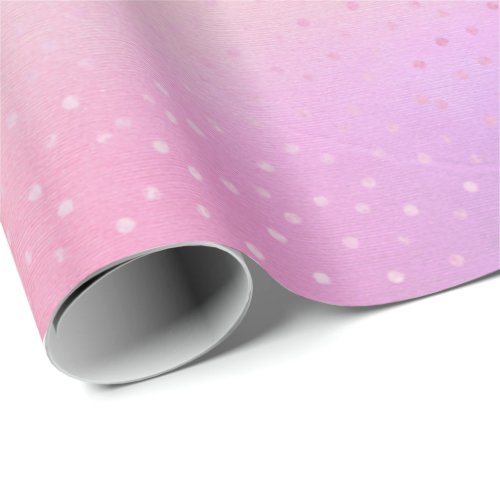 Blue Pastel Ombre Pink Purple Ombre Dots Rose Wrapping Paper