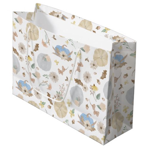 Blue Pastel Pumpkin Pattern Gift Bag