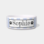 Blue Pastel Stripes Personalized Dog Cat Pet  Bowl<br><div class="desc">These Pet products encompass a wide range of items designed to cater to the needs and well-being of pets. These products are essential for pet care,  comfort,  and enjoyment</div>