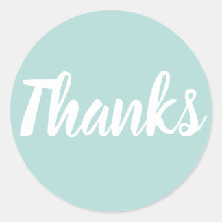 Blue pastel thank you simple business sticker