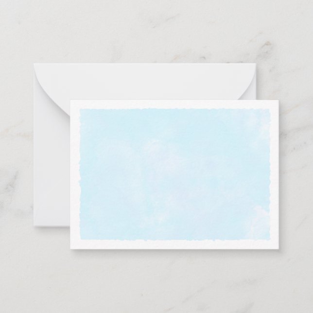 Blue Pastel Watercolor Blank All Occasion Note Card (Front)