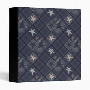 Blue patchwork 3 ring binder
