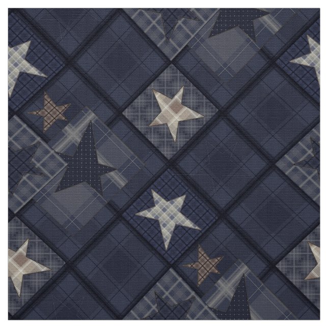 Blue patchwork fabric (Swatch)