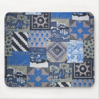 Blue Patchwork Mousepad