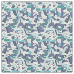 Blue Patchwork Stripes Pattern Fabric