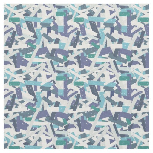 Blue Patchwork Stripes Pattern Fabric