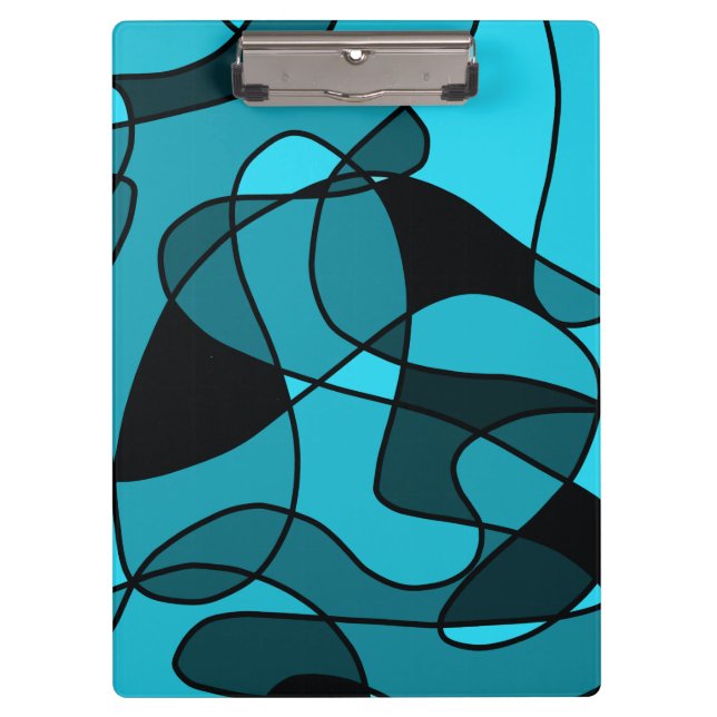 blue Pattern 3 Ring Binder Notebook Clipboard (Front)