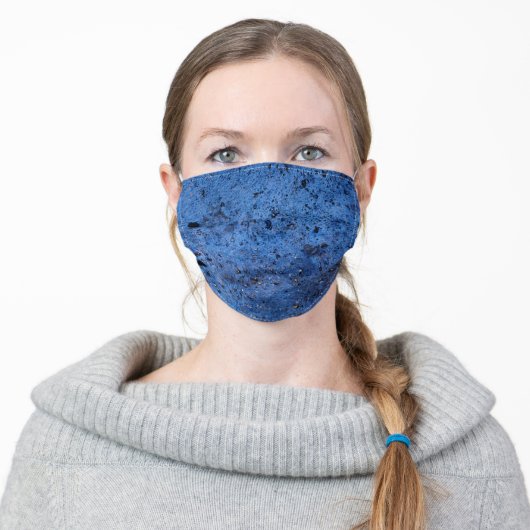 Blue Pattern Adult Cloth Face Mask (Worn)