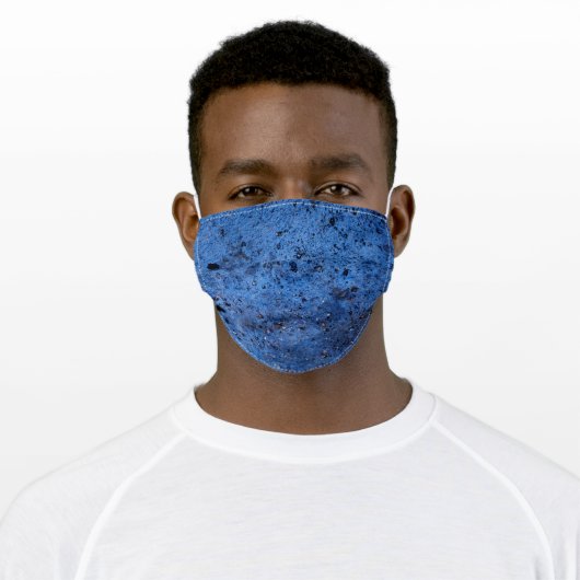 Blue Pattern Adult Cloth Face Mask (Worn)