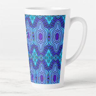Blue pattern aluminum water bottle latte mug