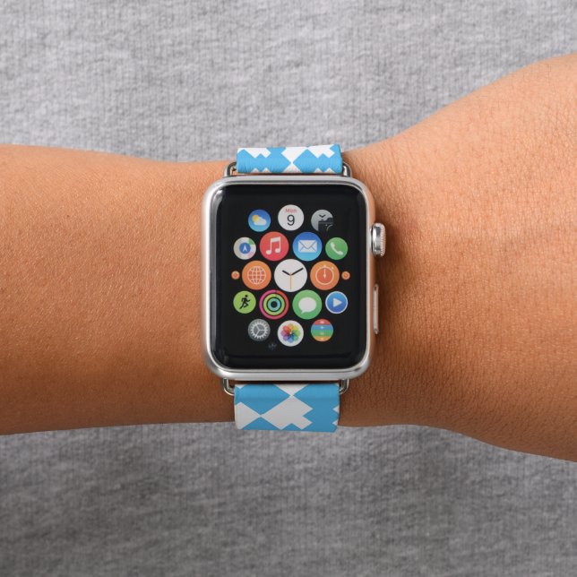 Blue pattern apple watch band (In Situ)