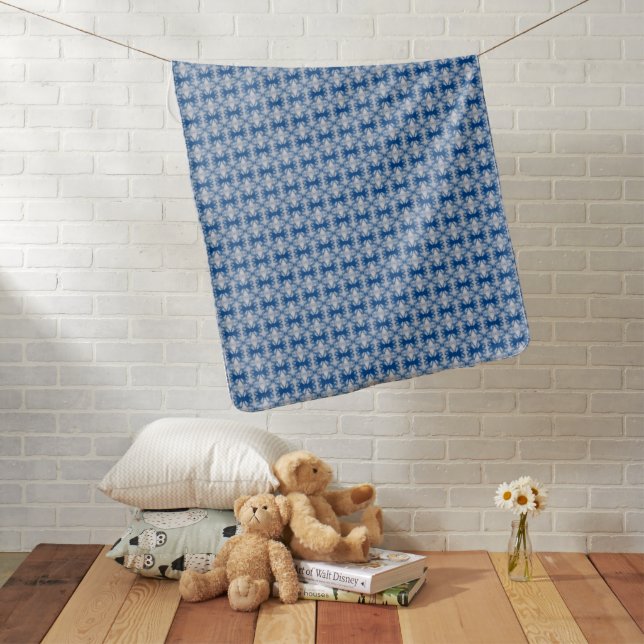 blue pattern baby blanket (In Situ)