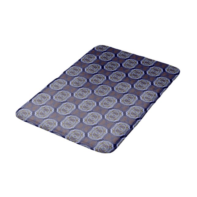 Blue Pattern Bath Mat (Angled)