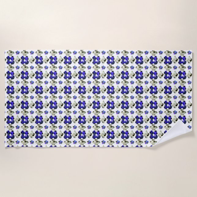 Blue Pattern  Beach Towel (Front)