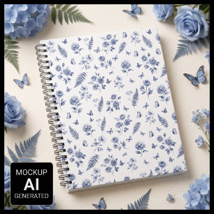 Blue Pattern Chinoseirie French Toile de jouy Notebook