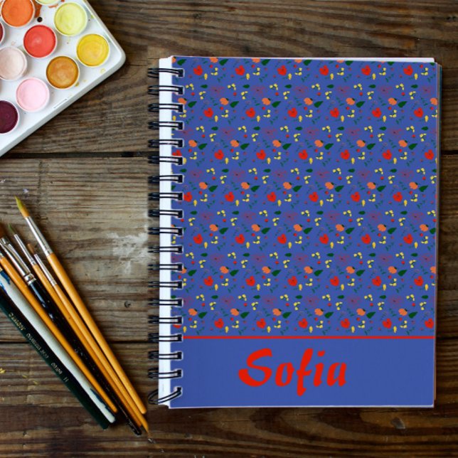 Blue pattern floral poppy wildflowers  planner (Creator Uploaded)