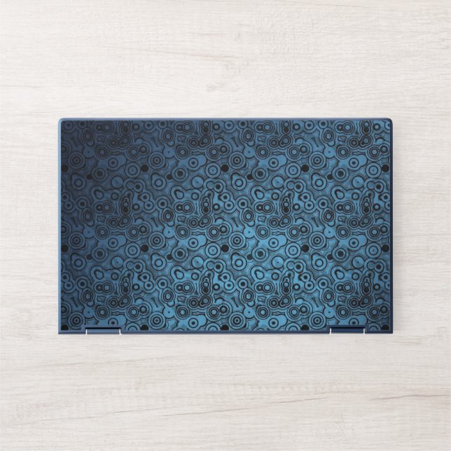 Blue Pattern HP Elite Dragonfly Notebook Skin (Front)