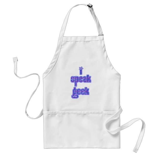 Blue Pattern I Speak Geek Adult Apron (Front)