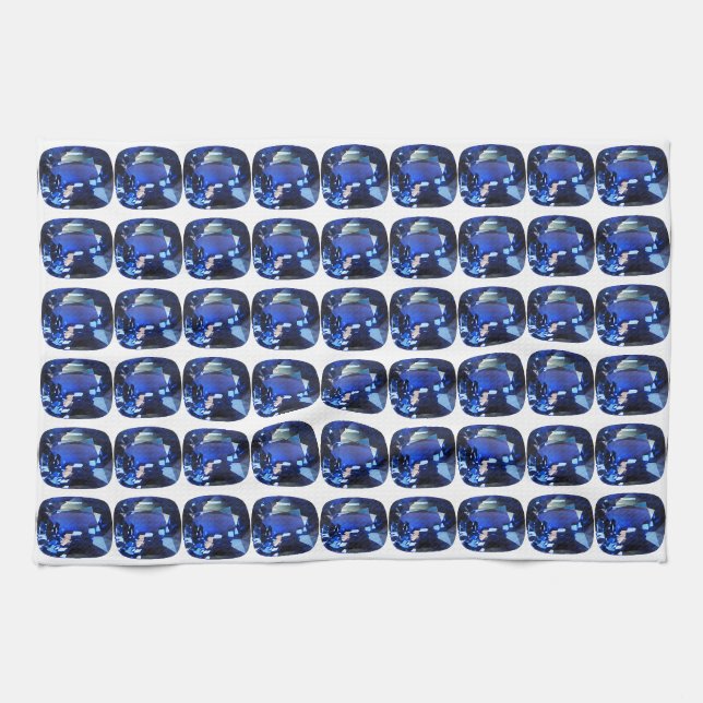 Blue Pattern Kitchen Towel (Horizontal)