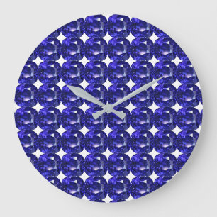 Blue Pattern Large Clock