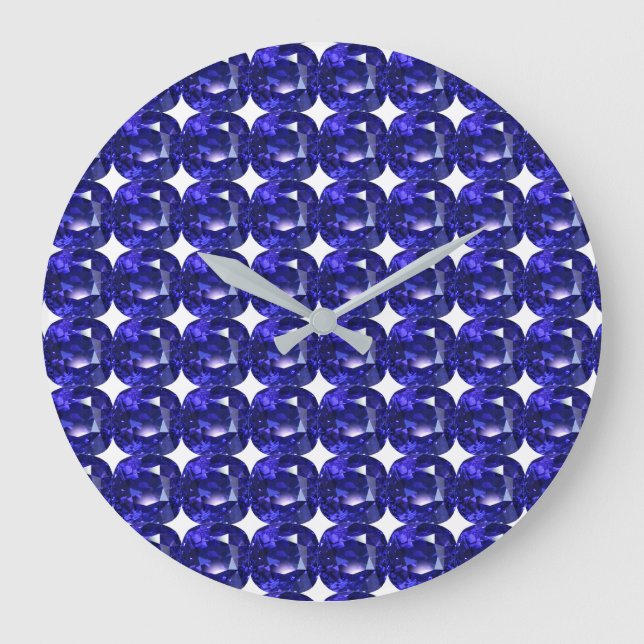 Blue Pattern Large Clock (Front)