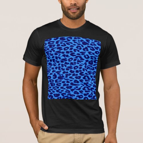 Blue pattern leopard fur texture T_Shirt