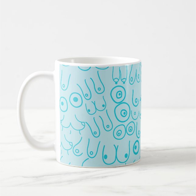 Blue pattern modern  coffee mug (Left)
