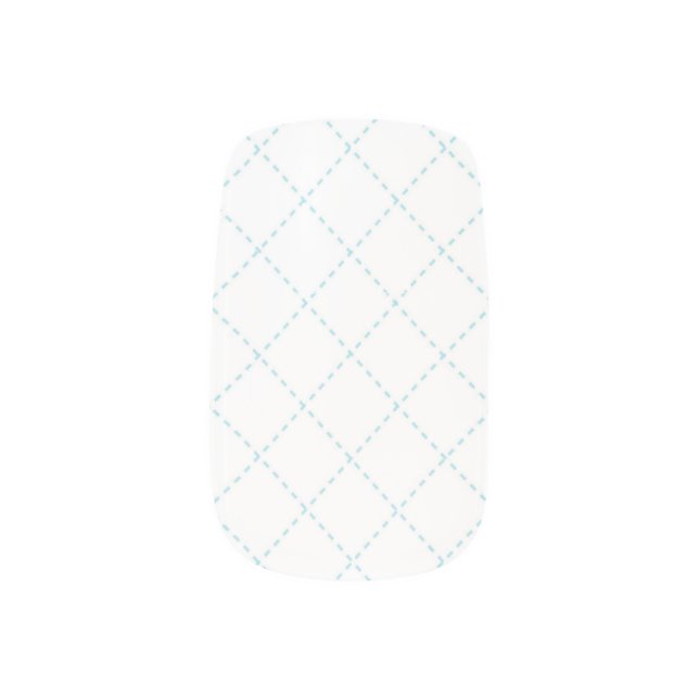 Blue pattern nail art (Left Thumb)