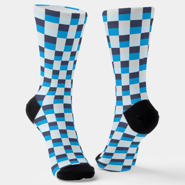 Blue pattern of Gray and Blue Socks (Angled)