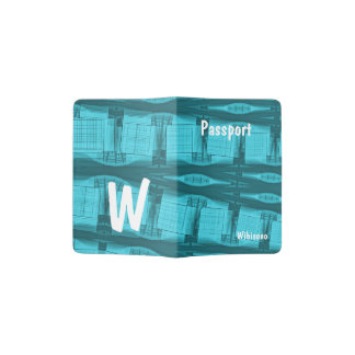 Blue Pattern Passport Holder