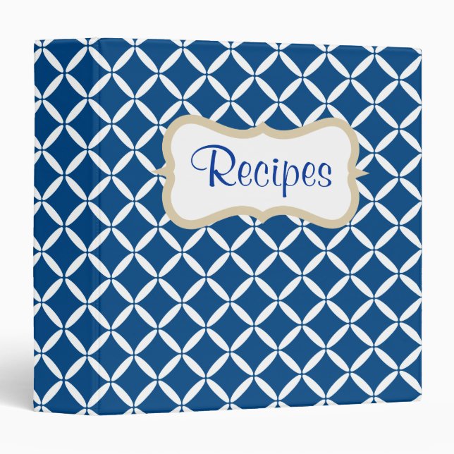 Blue Pattern Recipe Binder (Front/Spine)