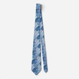 Blue Pattern White Clouds Neck Tie