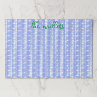 Blue Patterned Paper Placemats