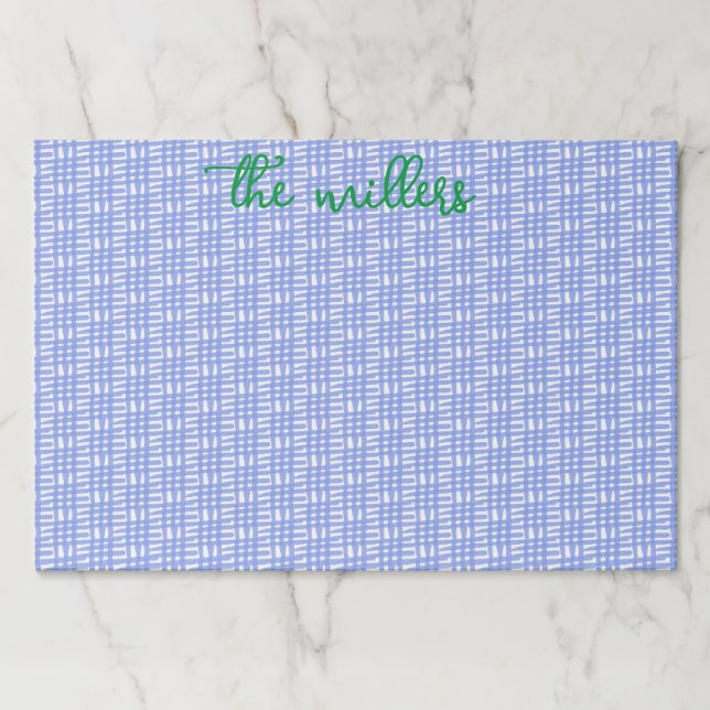 Blue Patterned Paper Placemats (Front)