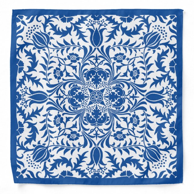 Blue Patterned Scarf Bandana (Front)