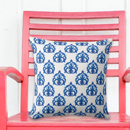 Blue Patterned Throw Pillow