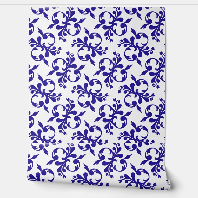 Blue Patterned Wallpaper Wallpaper (Unrolling)